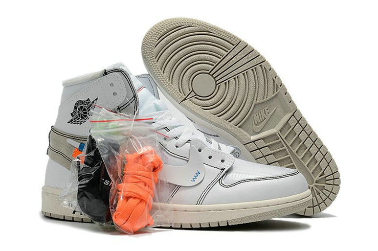 OFF White Air Jordan 1 White AQ0818 100 Basketball Shoe For Sale